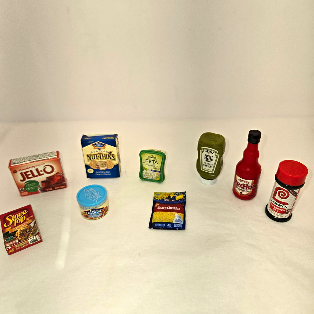 Miniature Pretend Play Grocery Food Lot Assorted Multicolored Jell-O Heinz